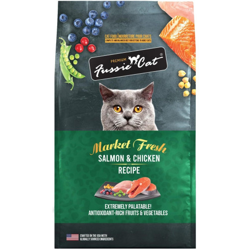 Fussie Cat 10lb Market Fresh ((Salmon & Chicken Recipe)) 高竇貓 無穀物全齡貓糧 三文魚及雞肉配方 10磅 (FU-SC3)